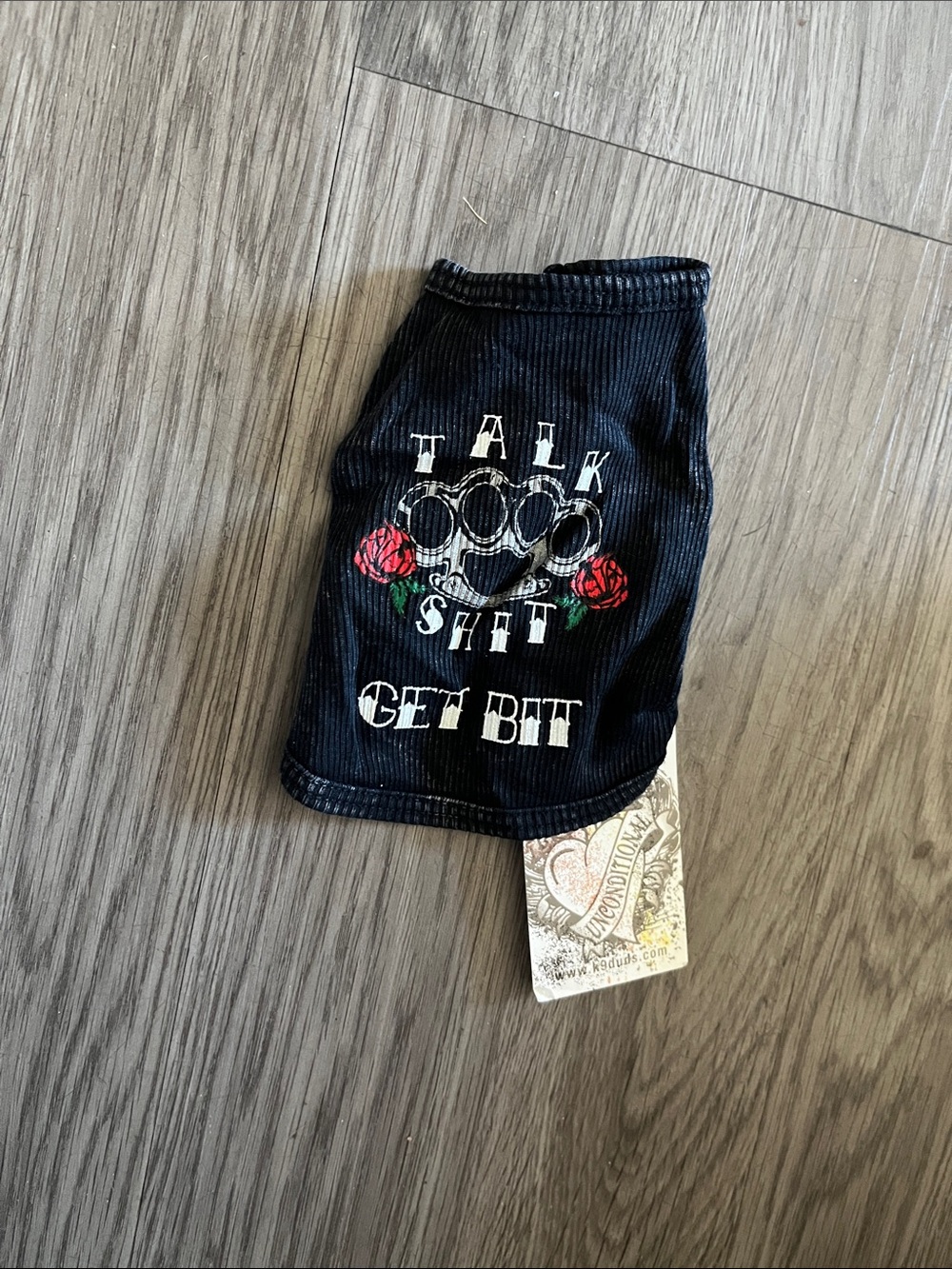 Black 'Talk Shit Get Bit' Graphic Dog Tank Top